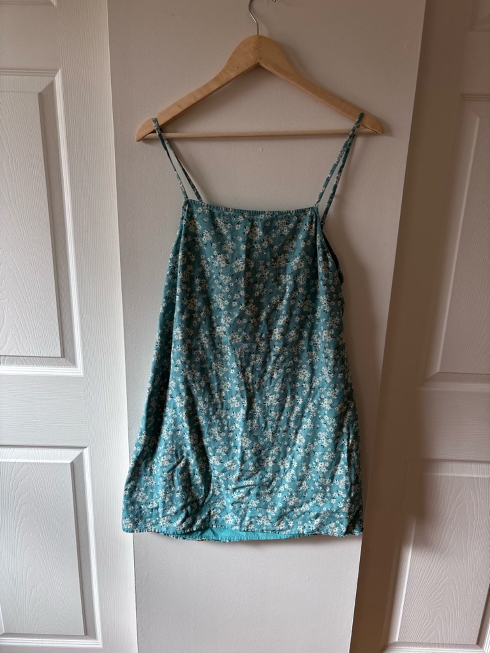 American Eagle Outfitters Teal Floral Slip Dress